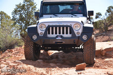 Load image into Gallery viewer, Jeep JK Full Front Bumper For 07-18 Wrangler JK With Winch Plate Bull Bar Black Powdercoated Rigid Series Rock Slide Engineering
