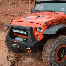 Load image into Gallery viewer, Jeep JK Shorty Front Bumper For 07-18 Wrangler JK Complete With Winch Plate Rigid Series Rock Slide Engineering
