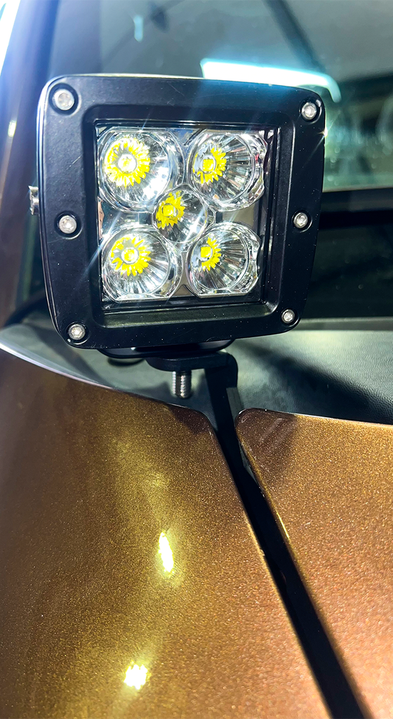Fishbone Offroad Mounting Brackets(Lighting) 2004-2014 Ford F-150 and 2010-2014 Ford Raptor Hood Light Pod Bracket Fishbone Offroad - FB21398