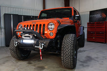 Load image into Gallery viewer, Fishbone Offroad Front Winch Bumpers Jeep JK Front Stubby Winch Bumper W/Tube Guard 07-18 Wranger JK Black Texured Powercoated Fishbone Offroad - FB22004