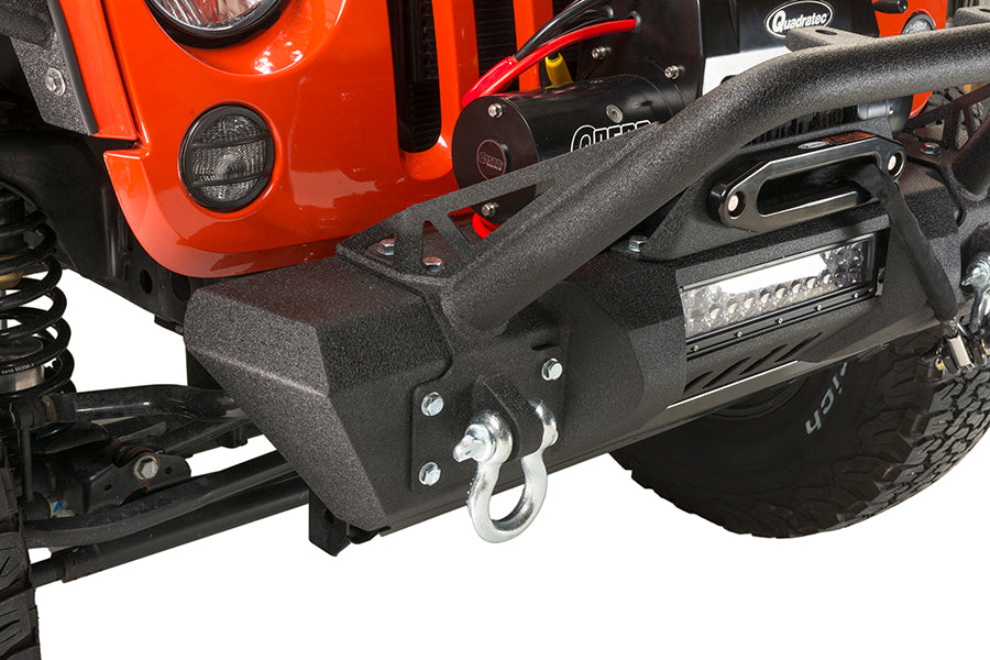 Fishbone Offroad Front Winch Bumpers Jeep JK Front Stubby Winch Bumper W/Tube Guard 07-18 Wranger JK Black Texured Powercoated Fishbone Offroad - FB22004