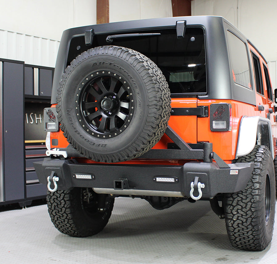 Fishbone Offroad Rear Bumpers Jeep JK Rear Bumper With Tire Carrier 07-18 Wrangler JK Fishbone Offroad - FB22050