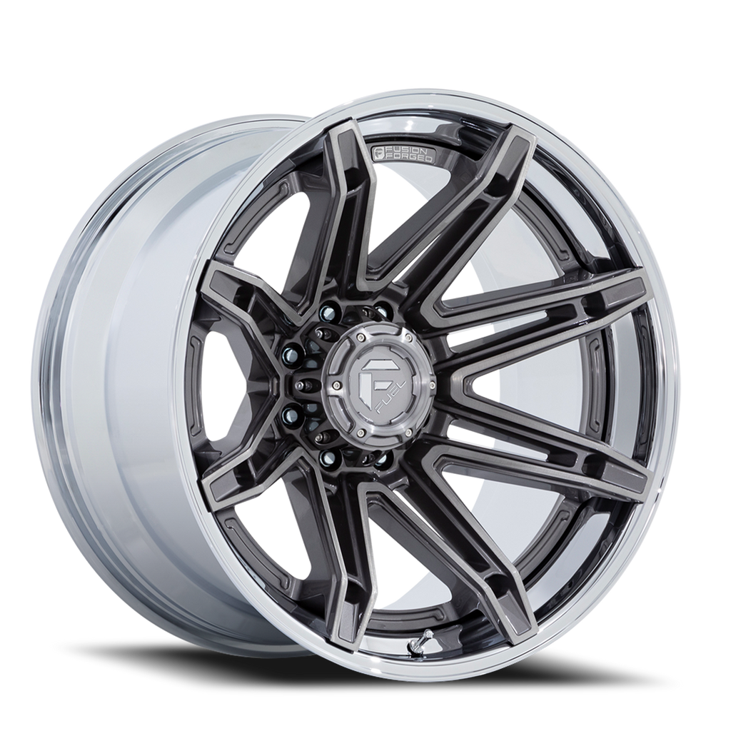 Fuel Off-Road Aluminum Wheels 24X12 Brawl FC401AP 8 On 165.1 Platinum Silver Chrome Lip 125.1 Bore -44 Offset Fuel Off Road Wheels - FC401AP24128044N