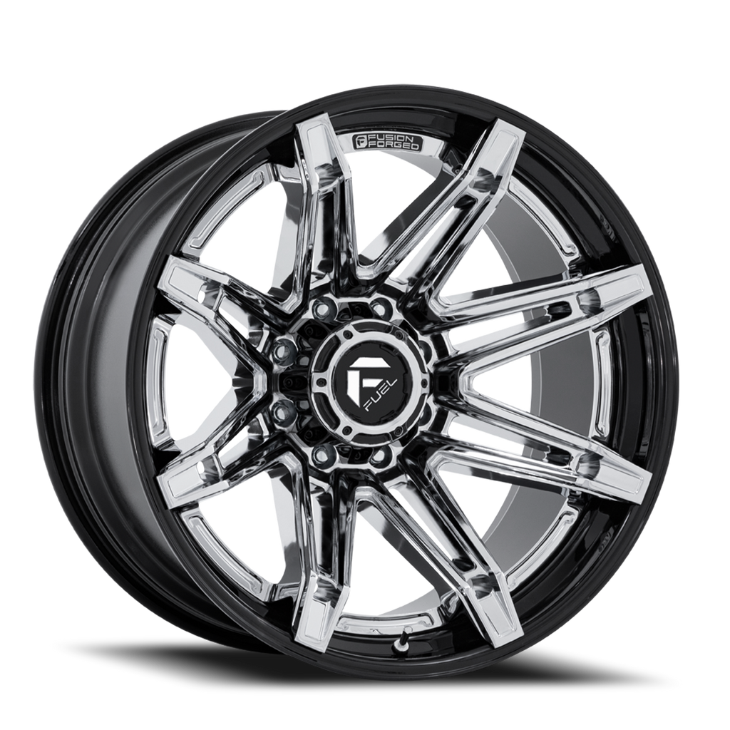 Fuel Off-Road Aluminum Wheels 24X12 Brawl FC401PB 8 On 165.1 Chrome/Gloss Black Lip 125.1 Bore -44 Offset Fuel Off Road Wheels - FC401PB24128044N