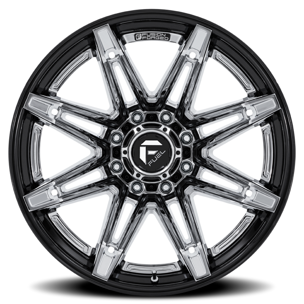 Fuel Off-Road Aluminum Wheels 24X12 Brawl FC401PB 8 On 165.1 Chrome/Gloss Black Lip 125.1 Bore -44 Offset Fuel Off Road Wheels - FC401PB24128044N