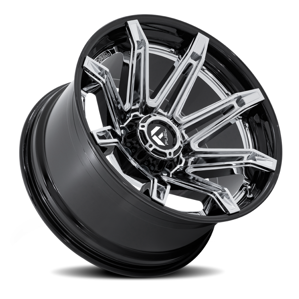 Fuel Off-Road Aluminum Wheels 24X12 Brawl FC401PB 8 On 170 Chrome/Gloss Black Lip 125.1 Bore -44 Offset Fuel Off Road Wheels - FC401PB24128744N