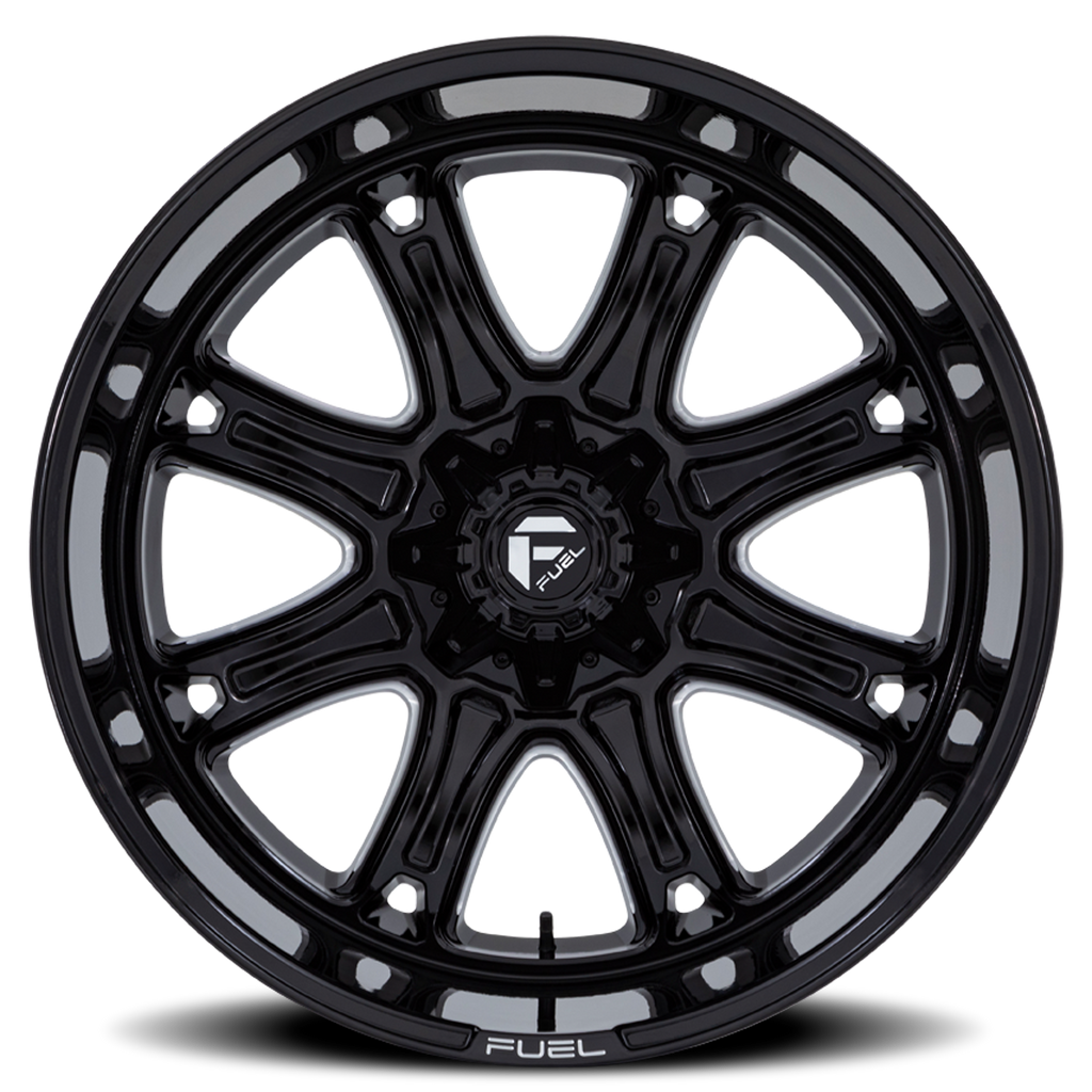 Fuel Off-Road Aluminum Wheels 24X12 Darkstar FC853BE 5 On 139.7/5 On 135 Gloss Black/Milled 87.1 Bore -44 Offset Fuel Off Road Wheels - FC853BE24124344N