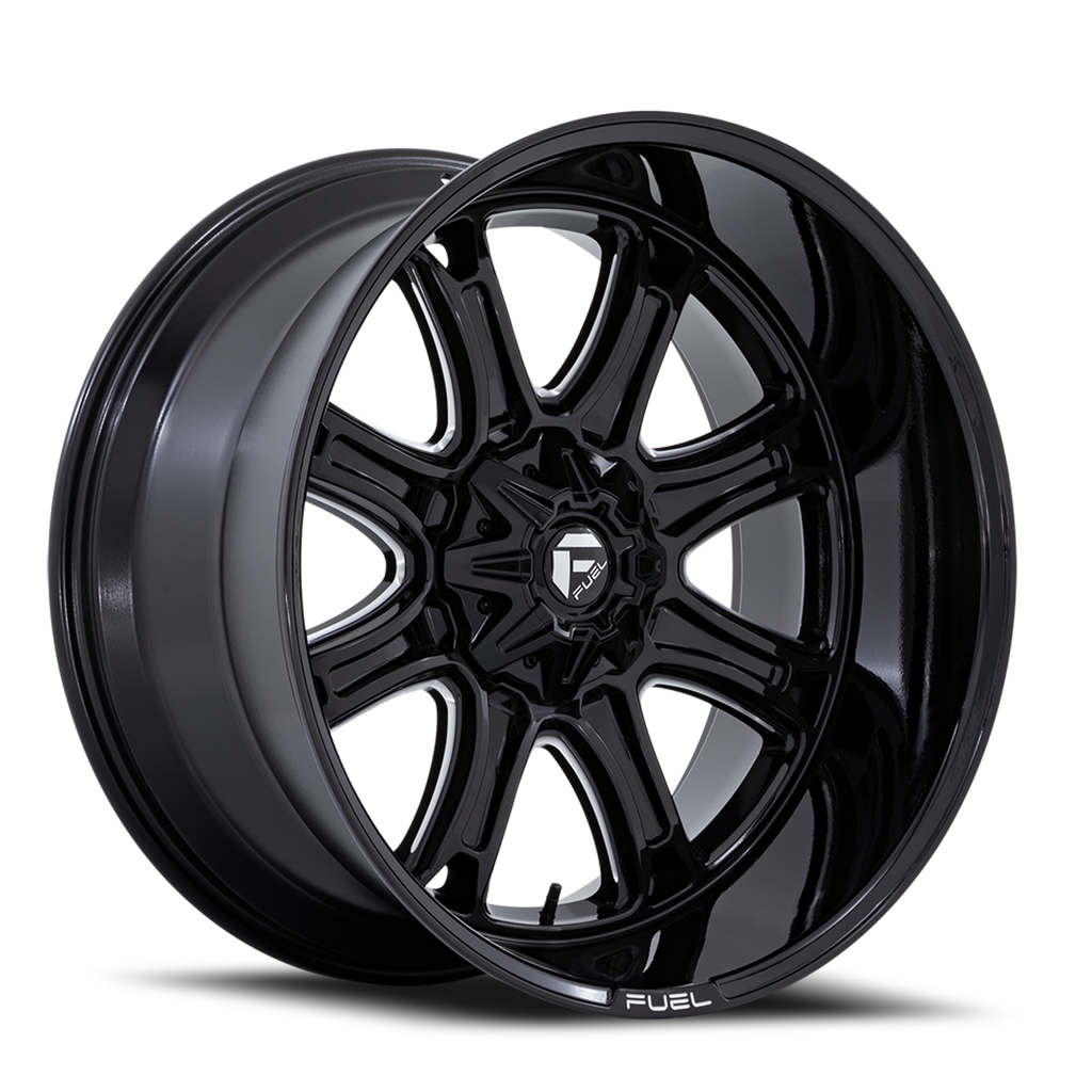 Fuel Off-Road Aluminum Wheels 24X12 Darkstar FC853BE 6 On 135/6 On 139.7 Gloss Black Milled 106.1 Bore -44 Offset Fuel Off Road Wheels - FC853BE24126744N