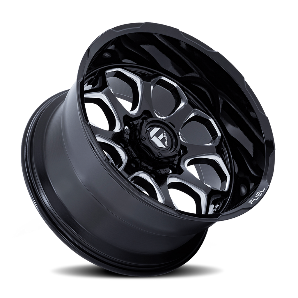 Fuel Off-Road Aluminum Wheels 20X9 Scepter FC862 BE 8 On 170 Gloss Black Milled 125.1 Bore 1 Offset Fuel Off Road Wheels - FC862BE20908701