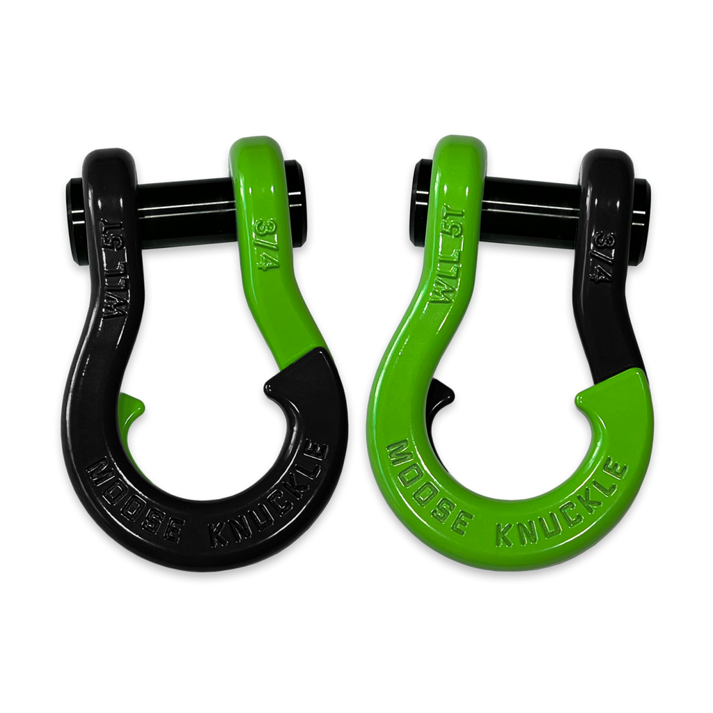Jowl Recovery Split Shackle 3/4 Black Hole and Sublime Green Combo Moose Knuckle Offroad