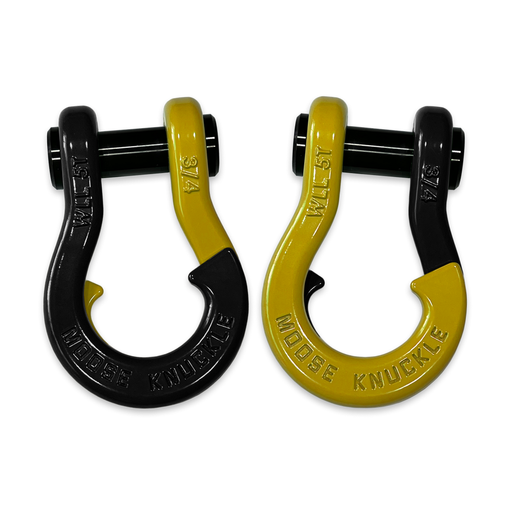 Jowl Recovery Split Shackle 3/4 Black Hole and Detonator Yellow Combo Moose Knuckle Offroad