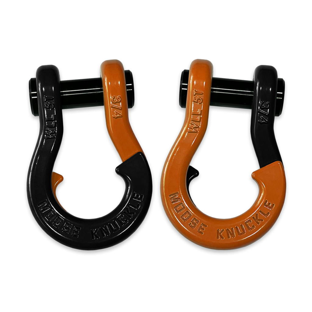 Jowl Recovery Split Shackle 3/4 Black Hole and Obscene Orange Combo Moose Knuckle Offroad