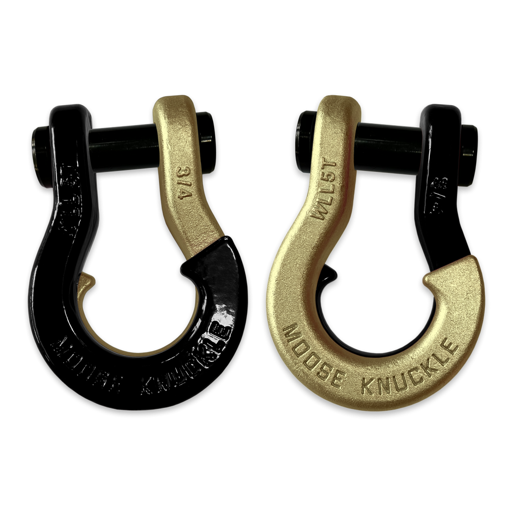 Jowl Recovery Split Shackle 3/4 Black Hole and Brass Knuckle Combo Moose Knuckle Offroad
