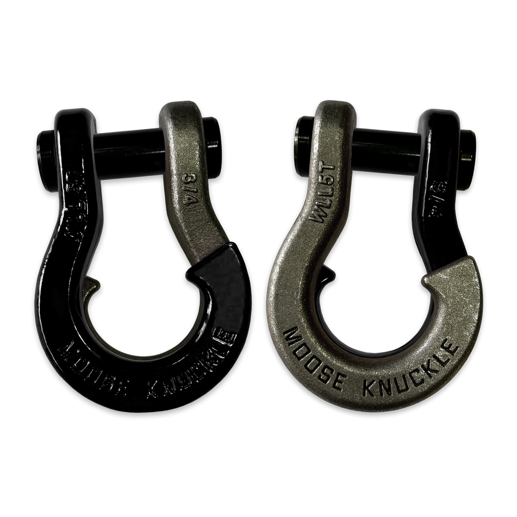 Jowl Recovery Split Shackle 3/4 Black Hole and Raw Dog Combo Moose Knuckle Offroad