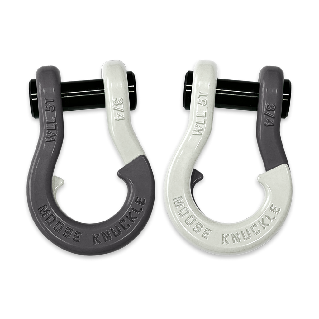 Jowl Recovery Split Shackle 3/4 Gun Gray and Pure White Combo Moose Knuckle Offroad