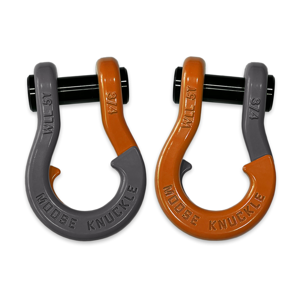 Jowl Recovery Split Shackle 3/4 Gun Gray and Obscene Orange Combo Moose Knuckle Offroad