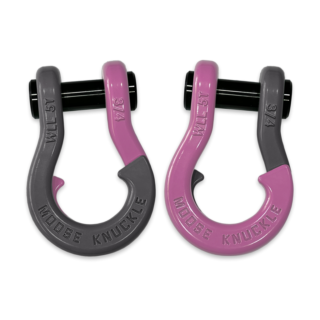 Jowl Recovery Split Shackle 3/4 Gun Gray and Pretty Pink Combo Moose Knuckle Offroad