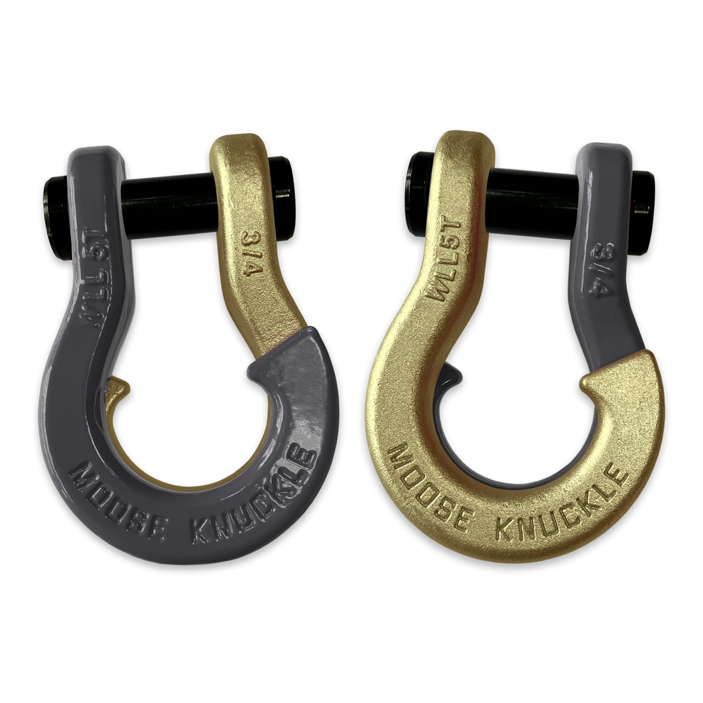 Jowl Recovery Split Shackle 3/4 Gun Gray and Brass Knuckle Combo Moose Knuckle Offroad