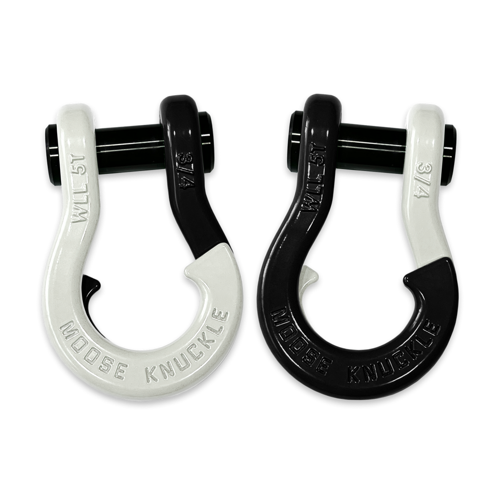 Jowl Recovery Split Shackle 3/4 Pure White and Black Hole Combo Moose Knuckle Offroad