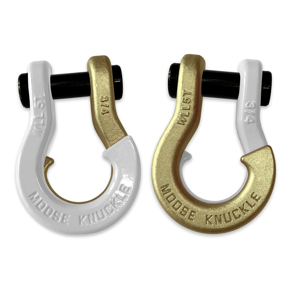 Jowl Recovery Split Shackle 3/4 Pure White and Brass Knuckle Combo Moose Knuckle Offroad