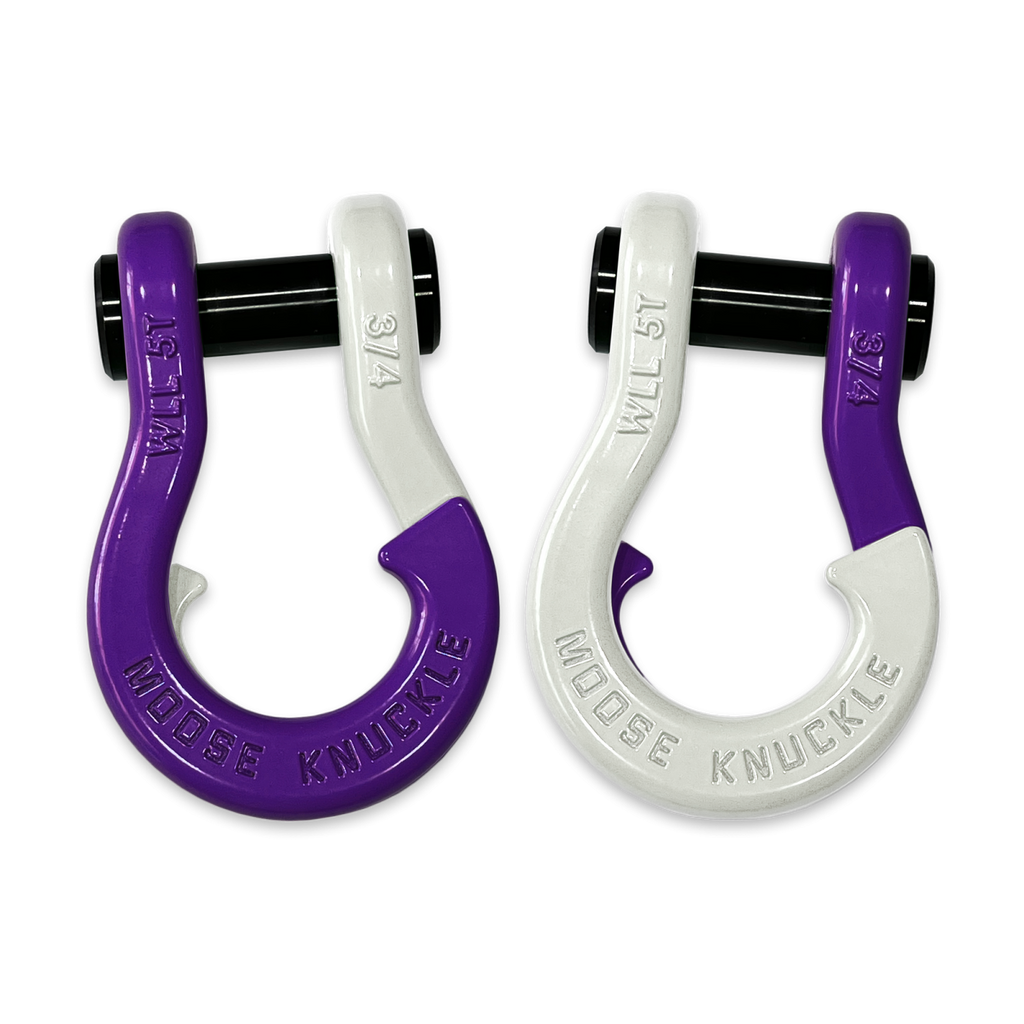 Jowl Recovery Split Shackle 3/4 Grape Escape and Pure White Combo Moose Knuckle Offroad