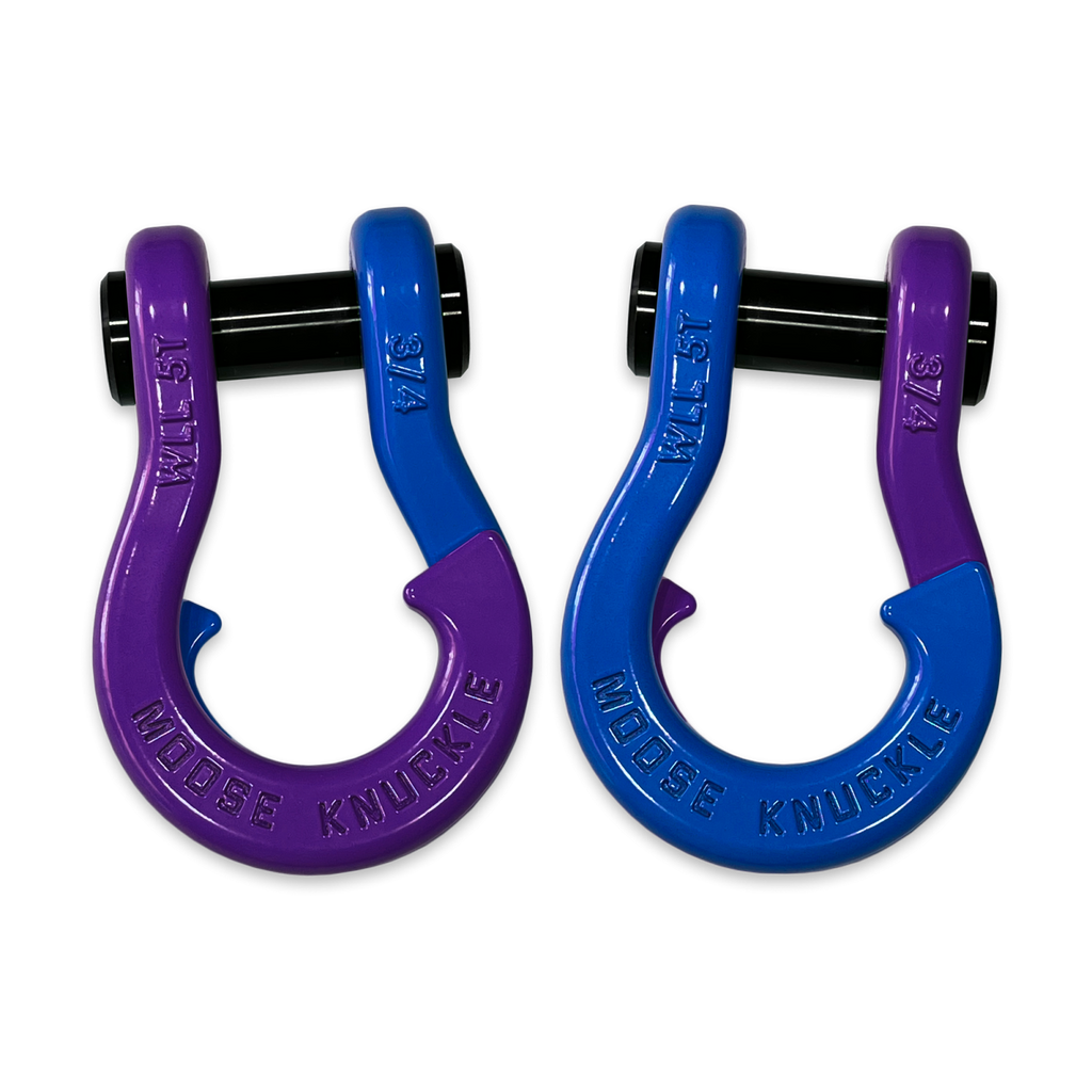 Jowl Recovery Split Shackle 3/4 Grape Escape and Blue Balls Combo Moose Knuckle Offroad