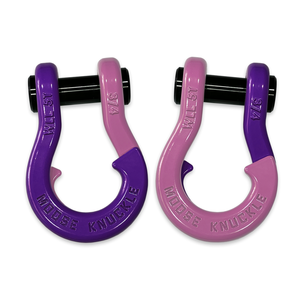 Jowl Recovery Split Shackle 3/4 Grape Escape and Pretty Pink Combo Moose Knuckle Offroad
