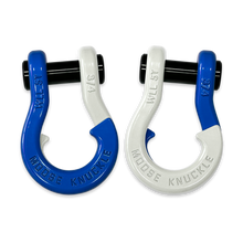 Load image into Gallery viewer, Jowl Recovery Split Shackle 3/4 Blue Balls and Pure White Combo Moose Knuckle Offroad