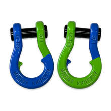 Load image into Gallery viewer, Jowl Recovery Split Shackle 3/4 Blue Balls and Sublime Green Combo Moose Knuckle Offroad