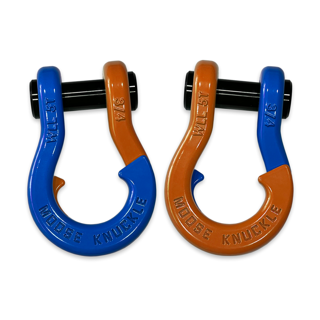Jowl Recovery Split Shackle 3/4 Blue Balls and Obscene Orange Combo Moose Knuckle Offroad