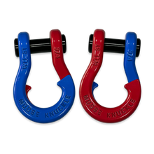 Load image into Gallery viewer, Jowl Recovery Split Shackle 3/4 Blue Balls and Flame Red Combo Moose Knuckle Offroad