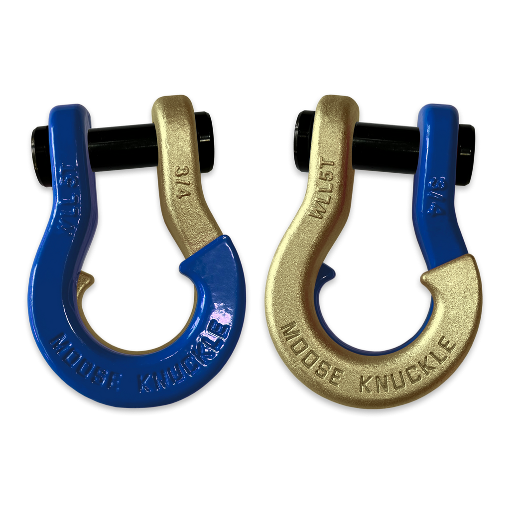 Jowl Recovery Split Shackle 3/4 Blue Balls and Brass Knuckle Combo Moose Knuckle Offroad