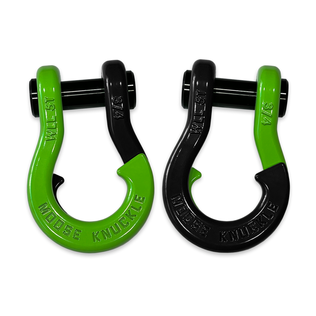 Jowl Recovery Split Shackle 3/4 Sublime Green and Black Hole Combo Moose Knuckle Offroad