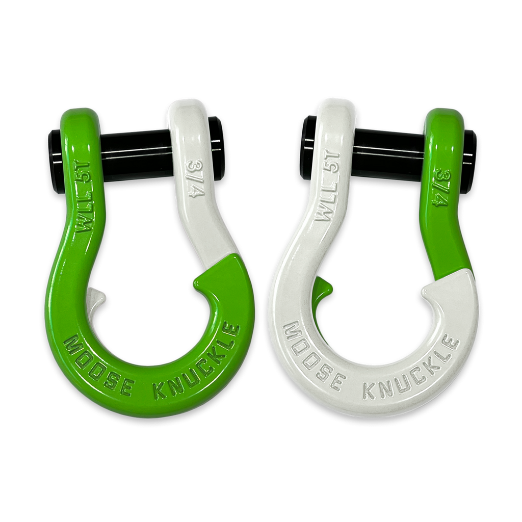 Jowl Recovery Split Shackle 3/4 Sublime Green and Pure White Combo Moose Knuckle Offroad