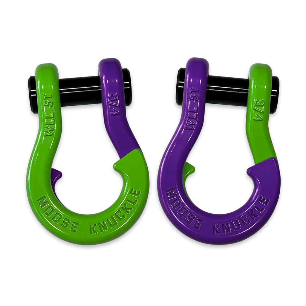 Jowl Recovery Split Shackle 3/4 Sublime Green and Grape Escape Combo Moose Knuckle Offroad