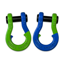 Load image into Gallery viewer, Jowl Recovery Split Shackle 3/4 Sublime Green and Blue Balls Combo Moose Knuckle Offroad