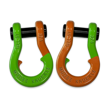 Load image into Gallery viewer, Jowl Recovery Split Shackle 3/4 Sublime Green and Obscene Orange Combo Moose Knuckle Offroad
