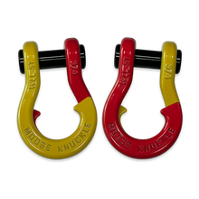 Load image into Gallery viewer, Jowl Recovery Split Shackle 3/4 Detonator Yellow and Flame Red Combo Moose Knuckle Offroad