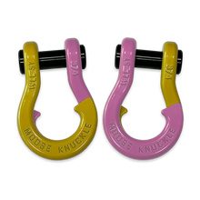 Load image into Gallery viewer, Jowl Recovery Split Shackle 3/4 Detonator Yellow and Pretty Pink Combo Moose Knuckle Offroad