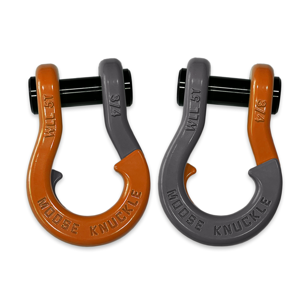 Jowl Recovery Split Shackle 3/4 Obscene Orange and Gun Gray Combo Moose Knuckle Offroad