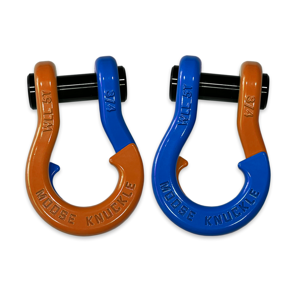 Jowl Recovery Split Shackle 3/4 Obscene Orange and Blue Balls Combo Moose Knuckle Offroad