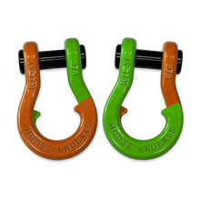 Load image into Gallery viewer, Jowl Recovery Split Shackle 3/4 Obscene Orange and Sublime Green Combo Moose Knuckle Offroad