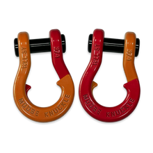 Load image into Gallery viewer, Jowl Recovery Split Shackle 3/4 Obscene Orange and Flame Red Combo Moose Knuckle Offroad
