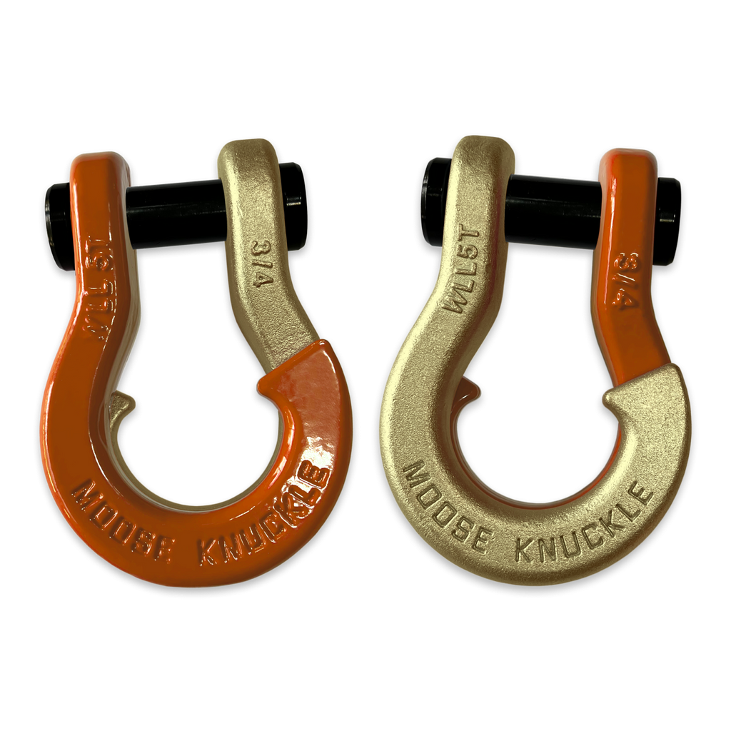Jowl Recovery Split Shackle 3/4 Obscene Orange and Brass Knuckle Combo Moose Knuckle Offroad