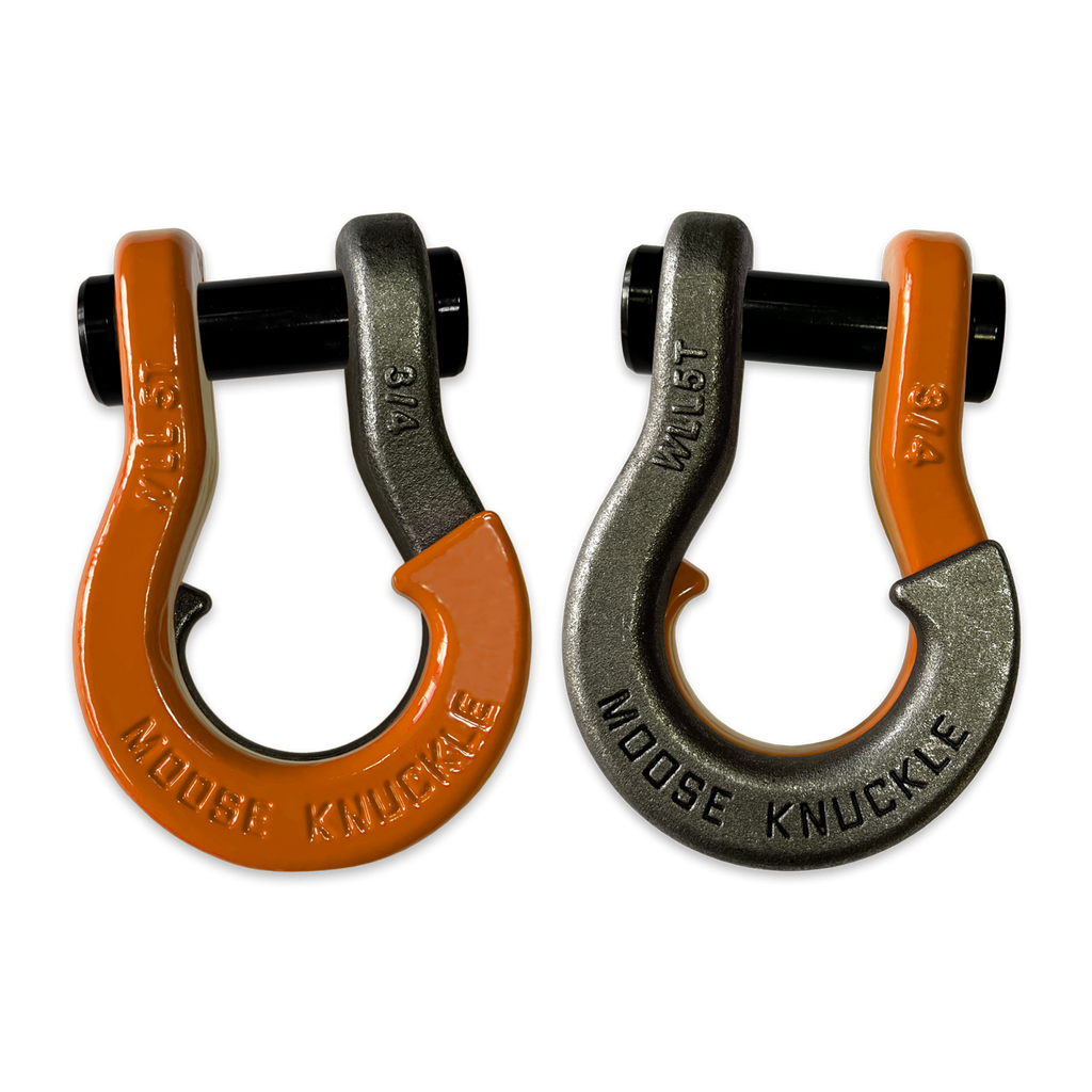 Jowl Recovery Split Shackle 3/4 Obscene Orange and Raw Dog Combo Moose Knuckle Offroad