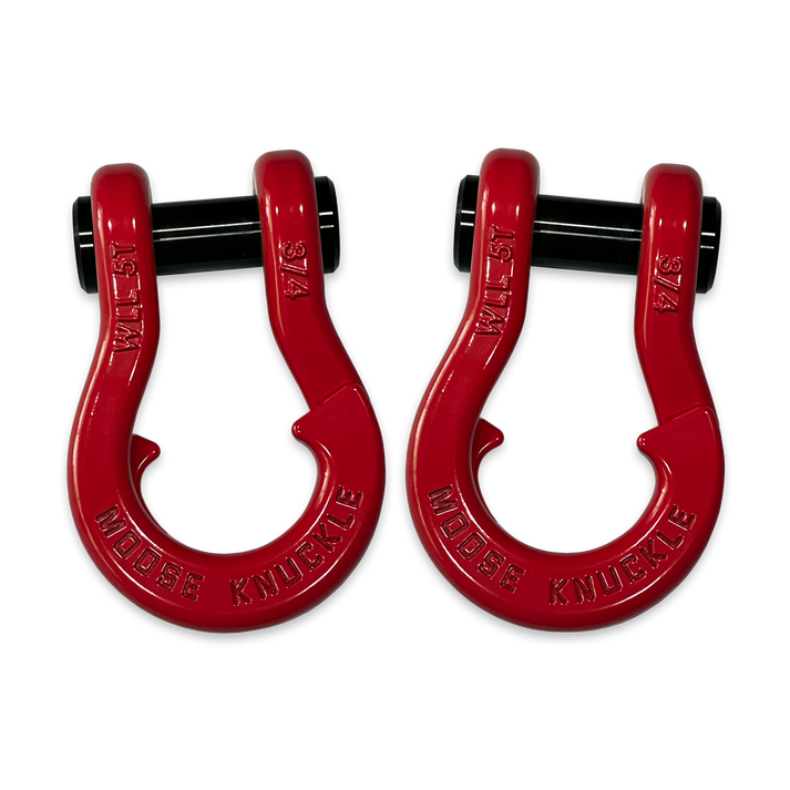 Jowl Recovery Split Shackle 3/4 Flame Red and Flame Red Combo Moose Knuckle Offroad