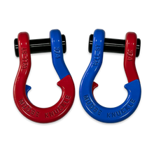 Load image into Gallery viewer, Jowl Recovery Split Shackle 3/4 Flame Red and Blue Balls Combo Moose Knuckle Offroad