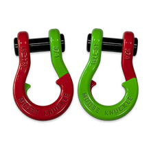 Load image into Gallery viewer, Jowl Recovery Split Shackle 3/4 Flame Red and Sublime Green Combo Moose Knuckle Offroad