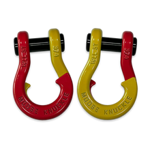Load image into Gallery viewer, Jowl Recovery Split Shackle 3/4 Flame Red and Detonator Yellow Combo Moose Knuckle Offroad