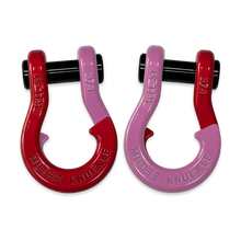 Load image into Gallery viewer, Jowl Recovery Split Shackle 3/4 Flame Red and Pretty Pink Combo Moose Knuckle Offroad